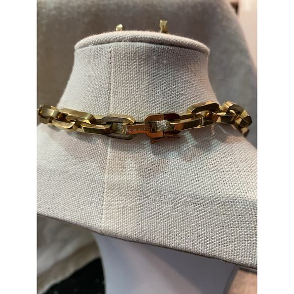 EDDIE BORGO Women's Gold Plated Statement Chain Link Necklace And Earrings Set - Picture 5 of 7